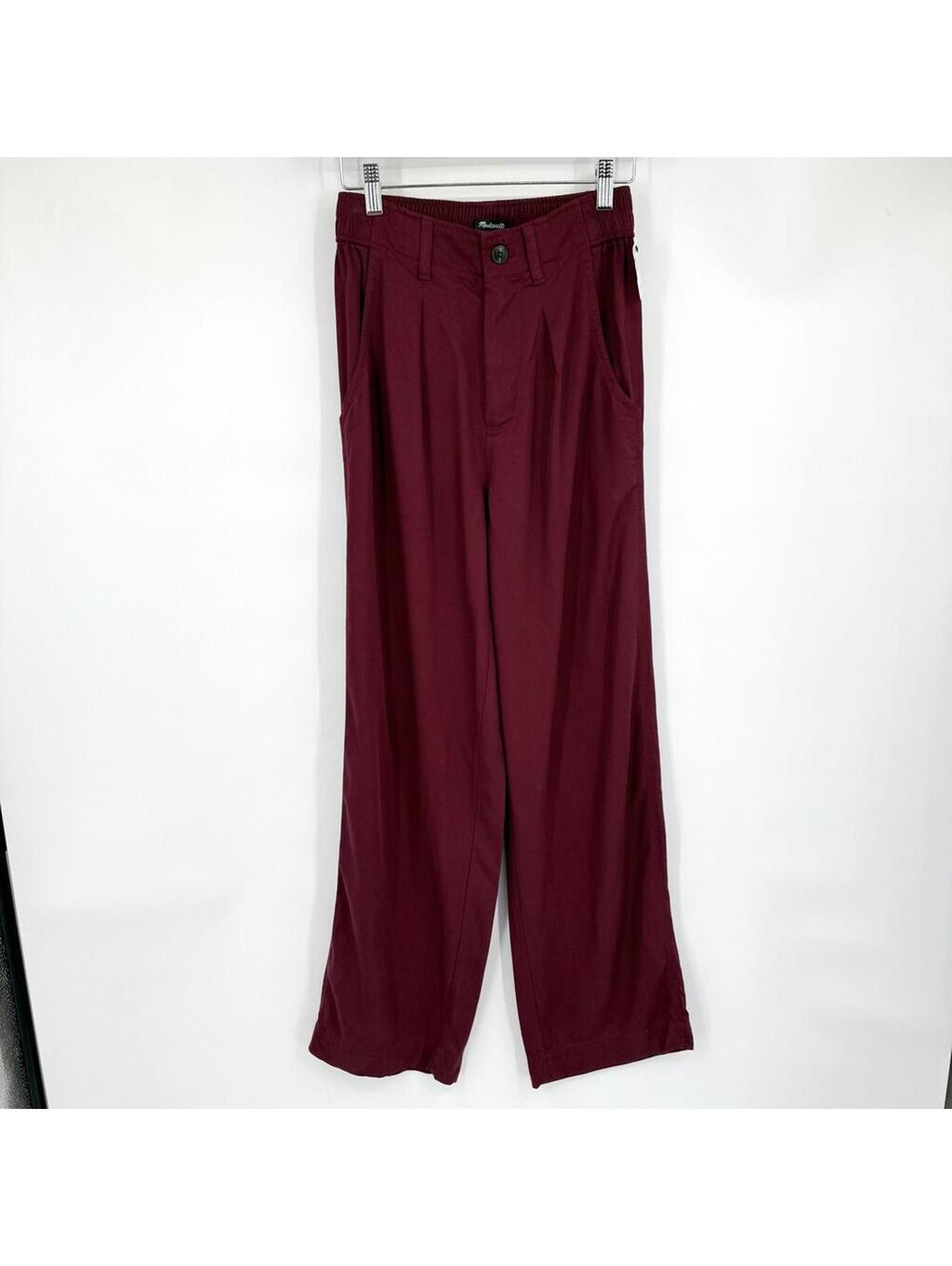 Women's Madewell Wine Wide Leg Trousers 00